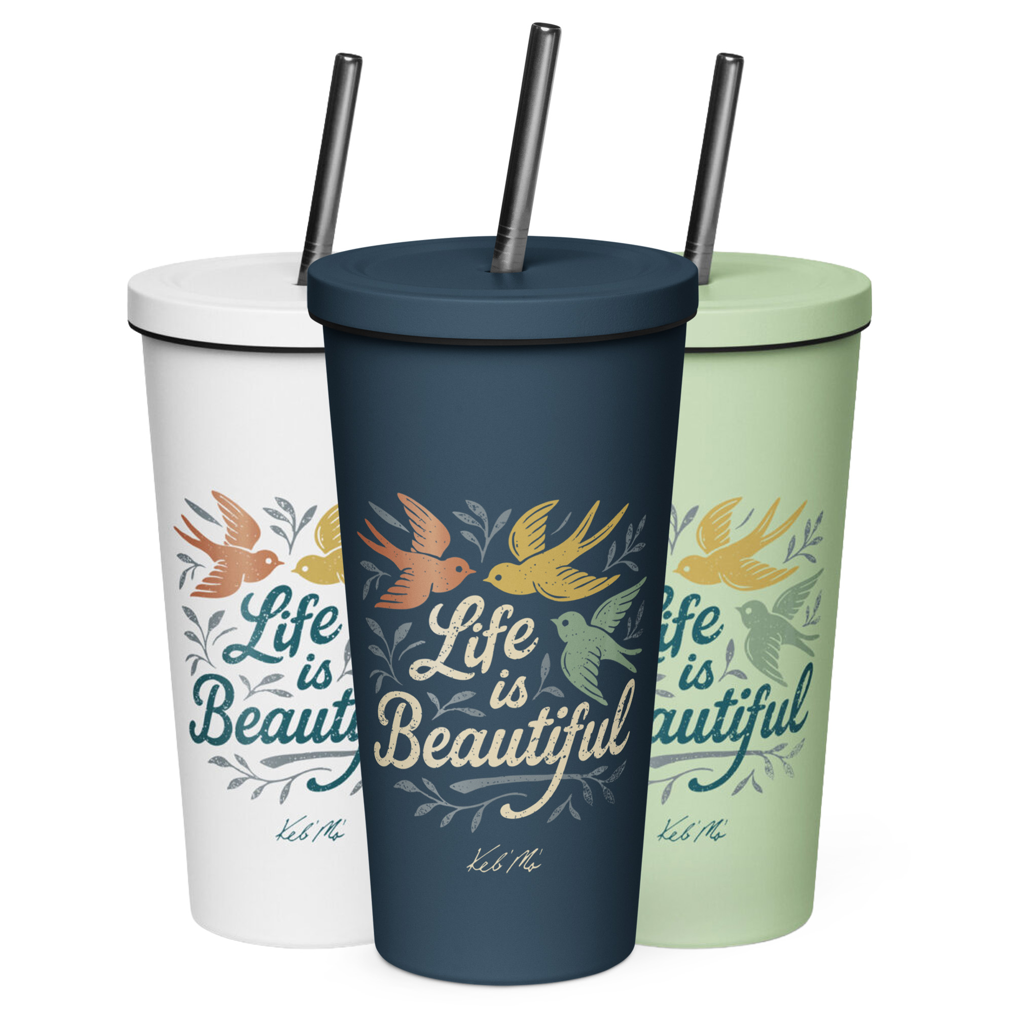 Featured image for “"Life is Beautiful" Insulated Tumbler With Straw”