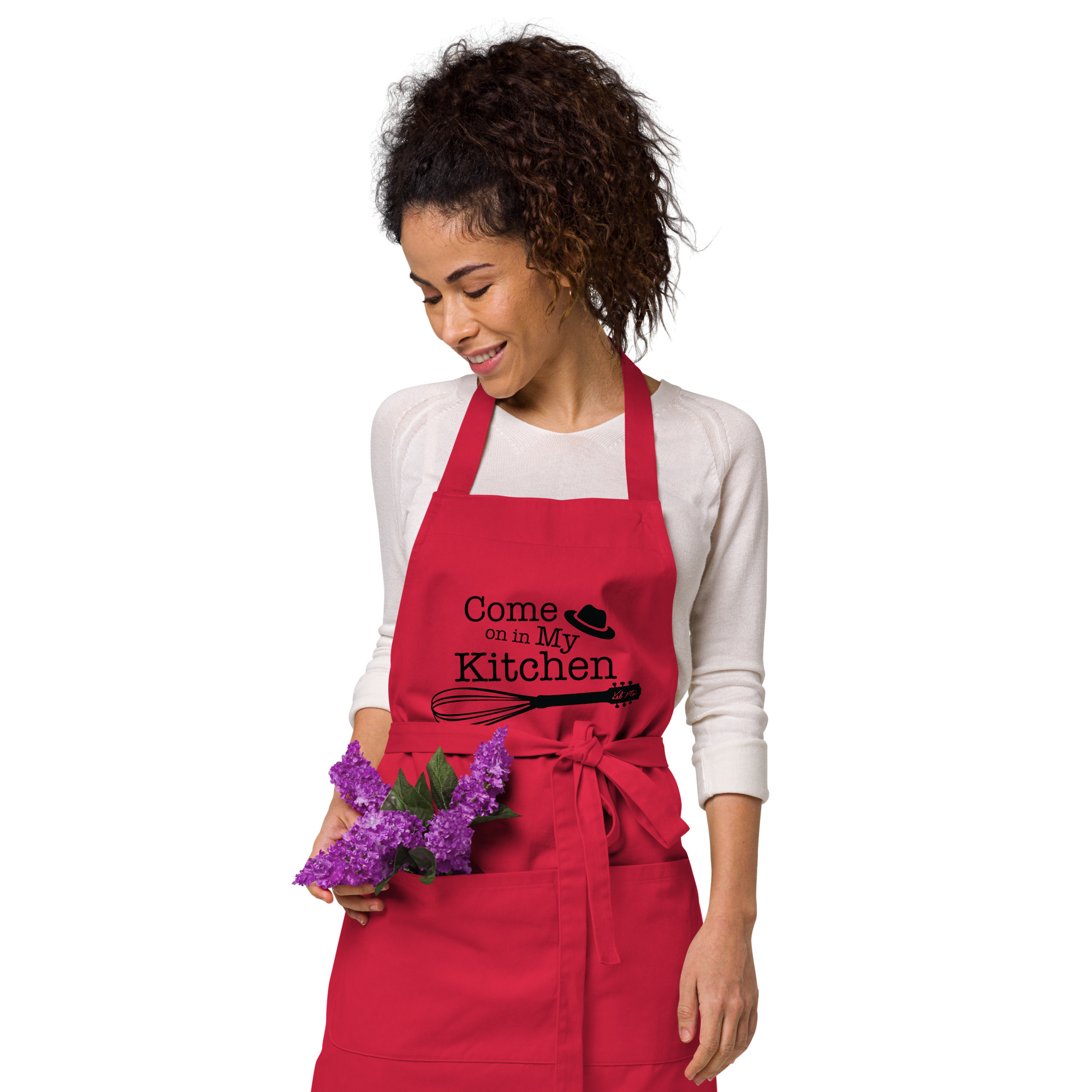 "Come On In My Kitchen" Organic Cotton Apron - Image 2