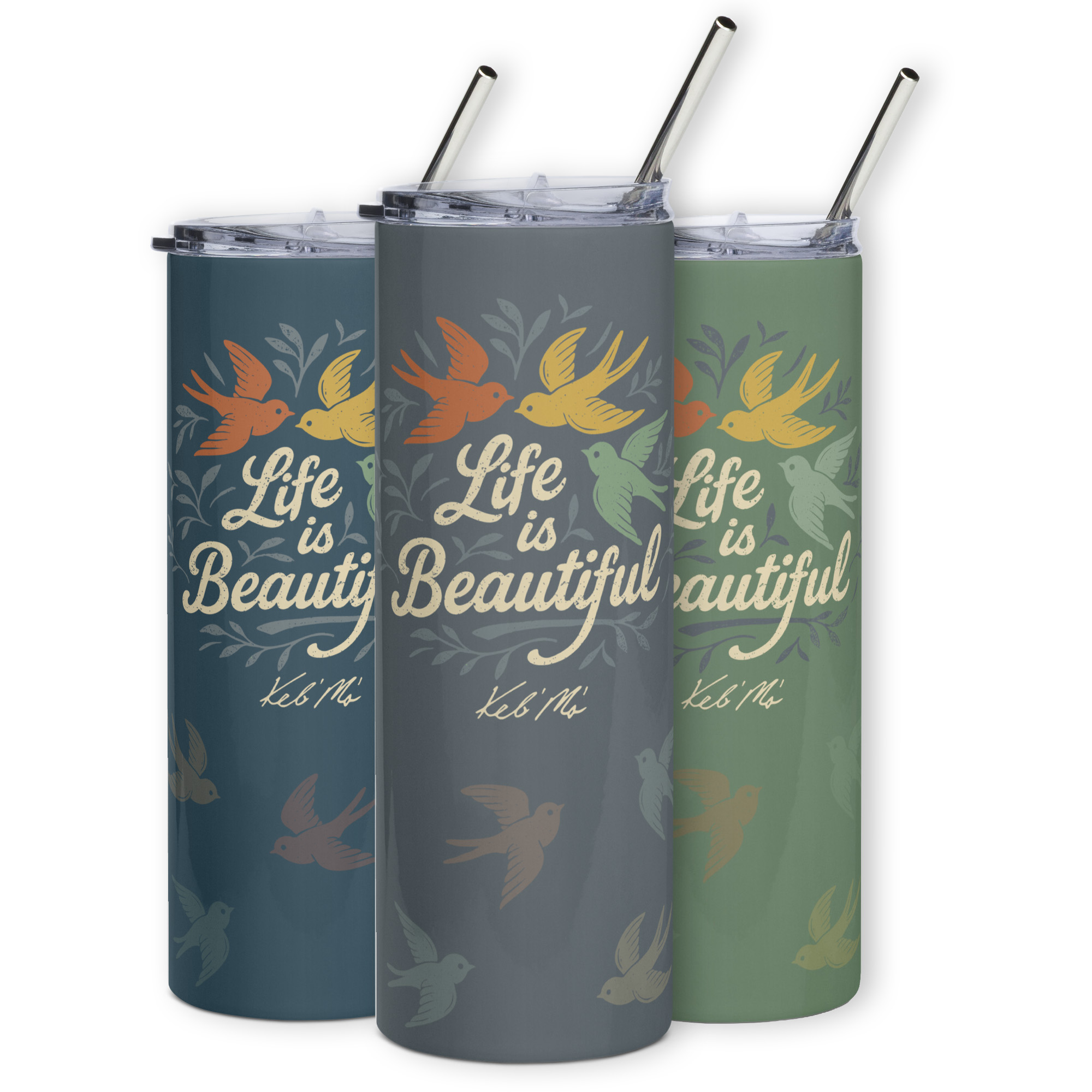 Featured image for “"Life is Beautiful" Tall Stainless Steel Tumbler”