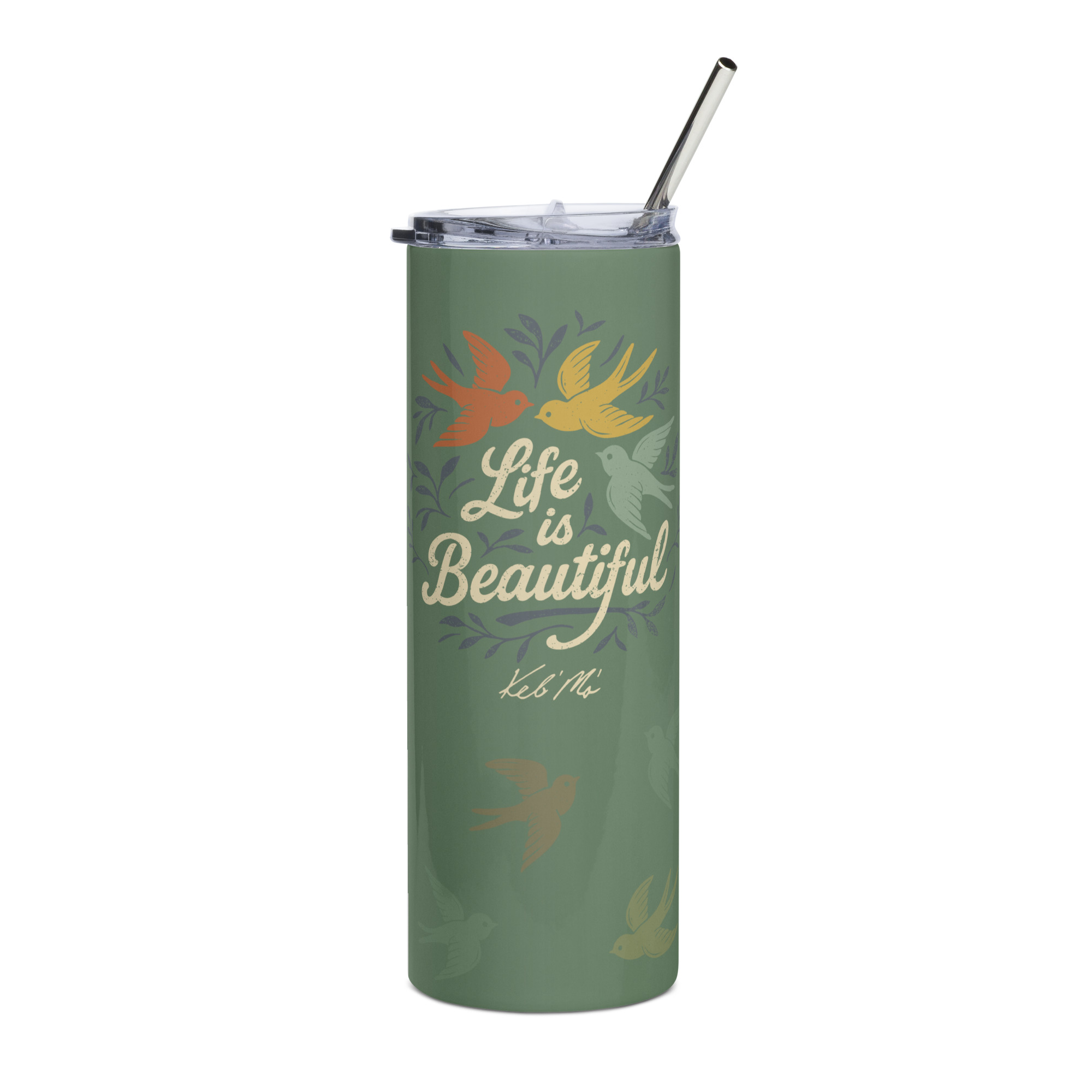 "Life is Beautiful" Tall Stainless Steel Tumbler - Image 9
