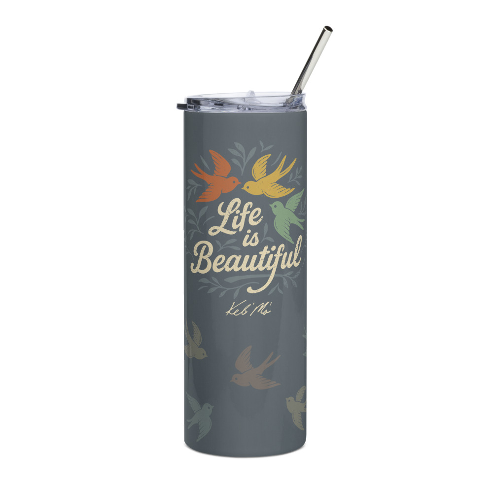 "Life is Beautiful" Tall Stainless Steel Tumbler - Image 11