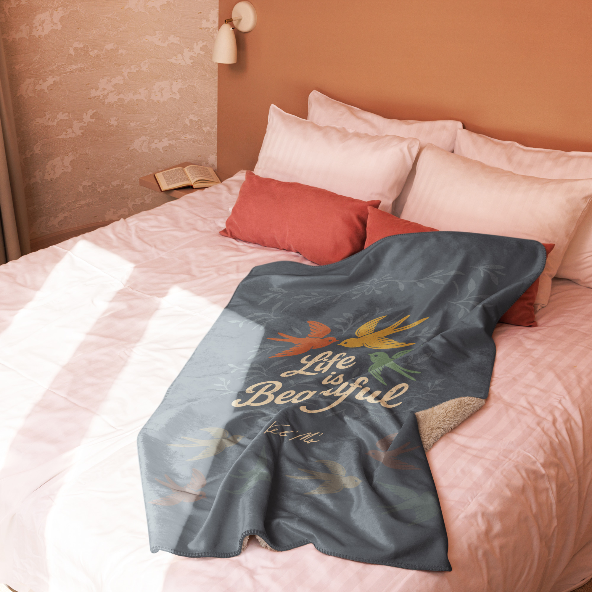 "Life is Beautiful" Sherpa Blanket - Image 7