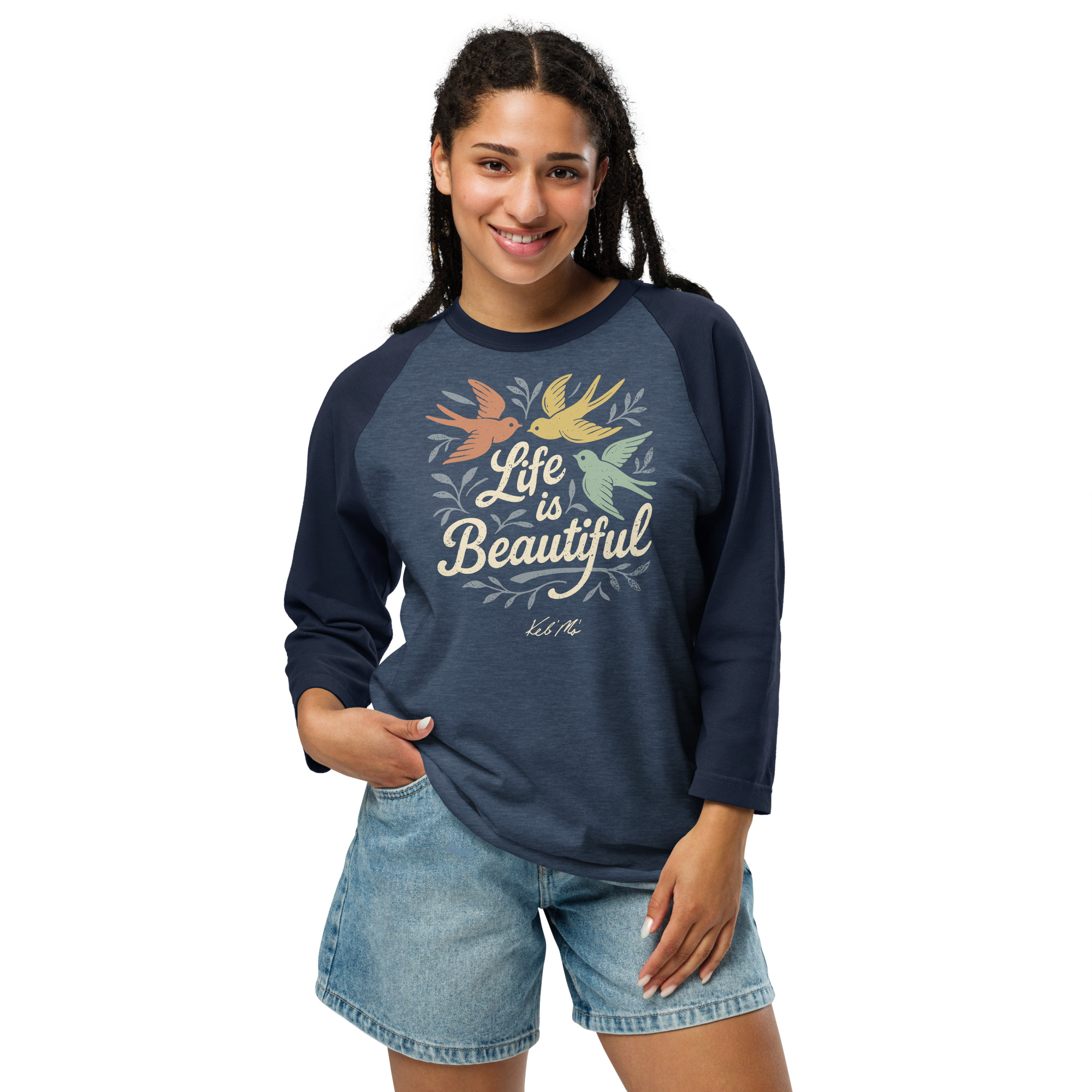 Life is Beautiful 3/4 Sleeve Raglan Tee (Unisex) - Image 13