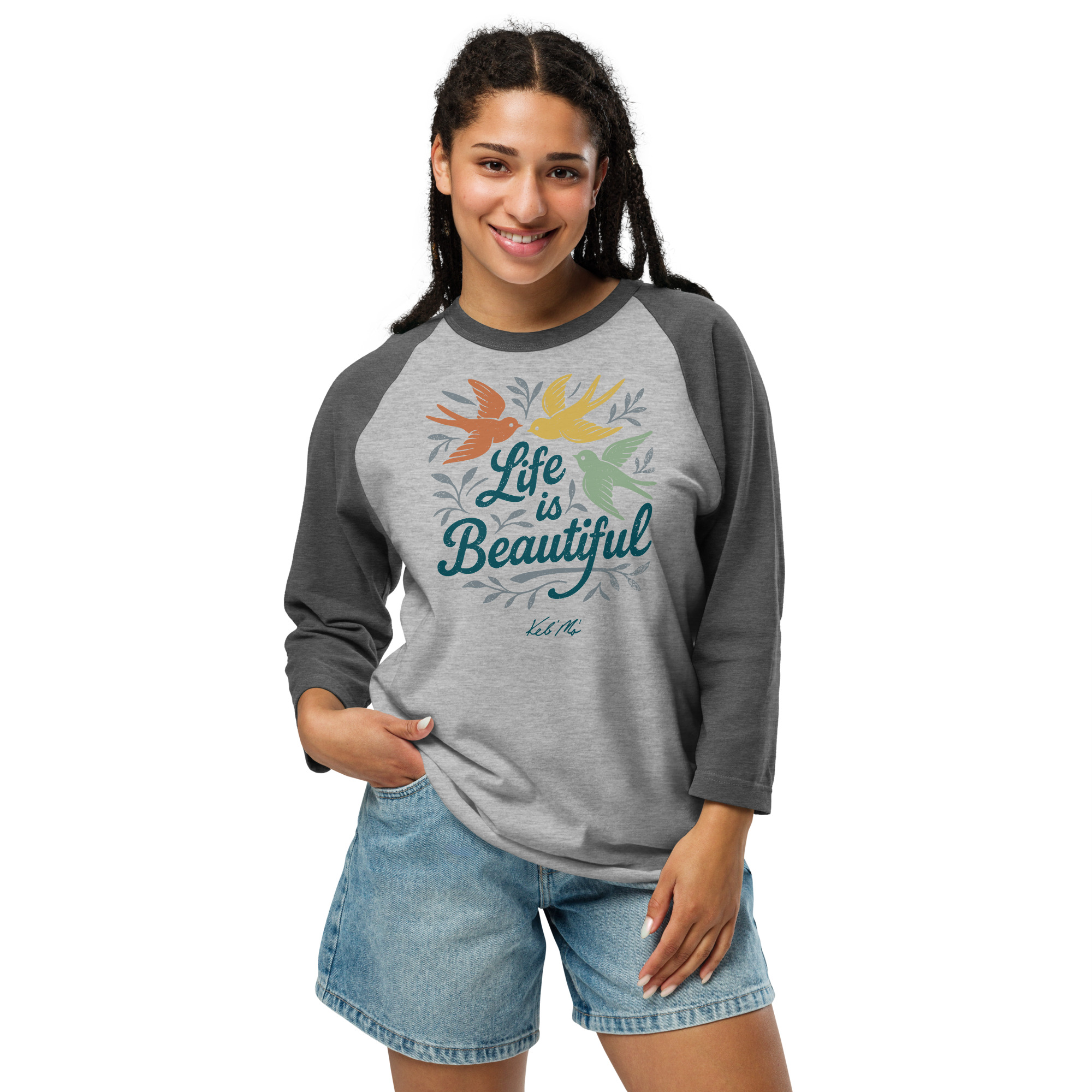 Life is Beautiful 3/4 Sleeve Raglan Tee (Unisex) - Image 9