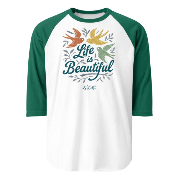 Life is Beautiful 3/4 Sleeve Raglan Tee (Unisex) - Image 7