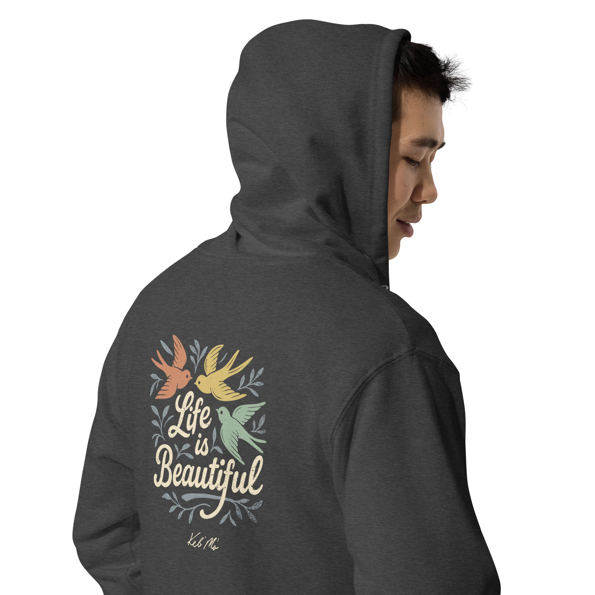 "Life Is Beautiful" Heavyweight Zip Hoodie (Unisex) - Image 4