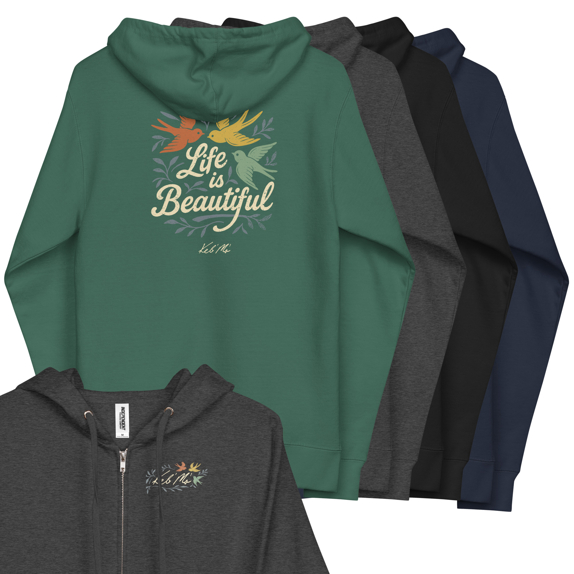 Featured image for “"Life Is Beautiful" Heavyweight Zip Hoodie (Unisex)”