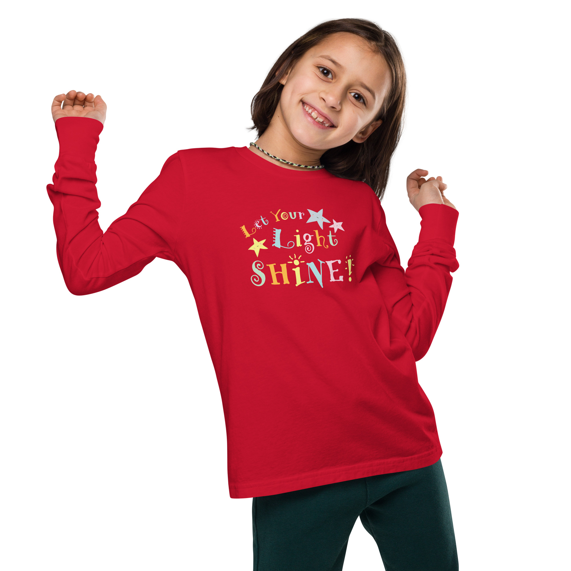 "Let Your Light Shine" Youth Long Sleeve Tee (Unisex) - Image 2